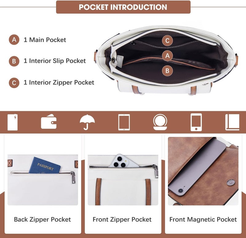Roulens Crossbody Bags for Women,Multi Pocket Crossbody Purses Vegan Leather Shoulder Handbags Travel Purse Adjustable Strap - Image 3